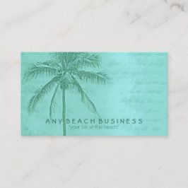 Tarjeta De Visita Palm Tree tropical Aqua Green