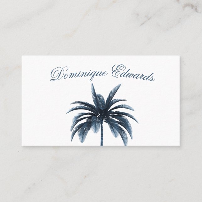 Tarjeta De Visita Palm Tree Tropical Blue Professional (Anverso)