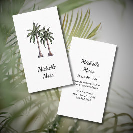 Tarjeta De Visita Palm Trees Tropicales Botánicas Modernas