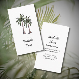 Tarjeta De Visita Palm Trees Tropicales Botánicas Modernas