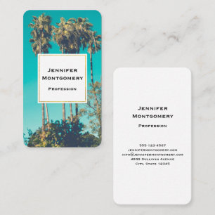 Tarjeta De Visita Palm Trees Tropicales California Retro