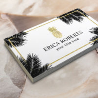 Palm tropical de piña dorada hojas modernas