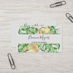 Tarjeta De Visita Palm tropical deja oro