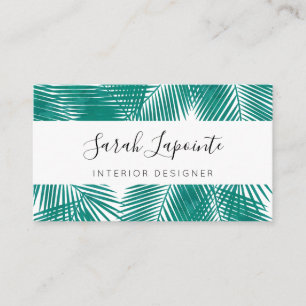 Tarjeta De Visita Palm verde tropical deja un diseño elegante