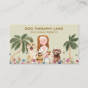 Tarjeta De Visita Palma Botánica Boho TERAPIA PERRO HUMANO