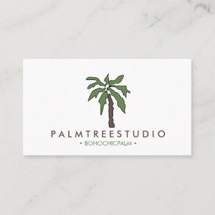 Tarjeta De Visita Palmera tropical minimalista