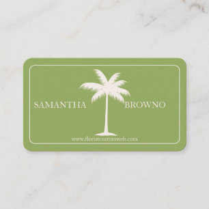 Tarjeta De Visita Palmera Tropical Verde