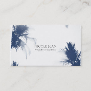 Tarjeta De Visita Palmeras Blanco Glamour Chic Moderno Tropical