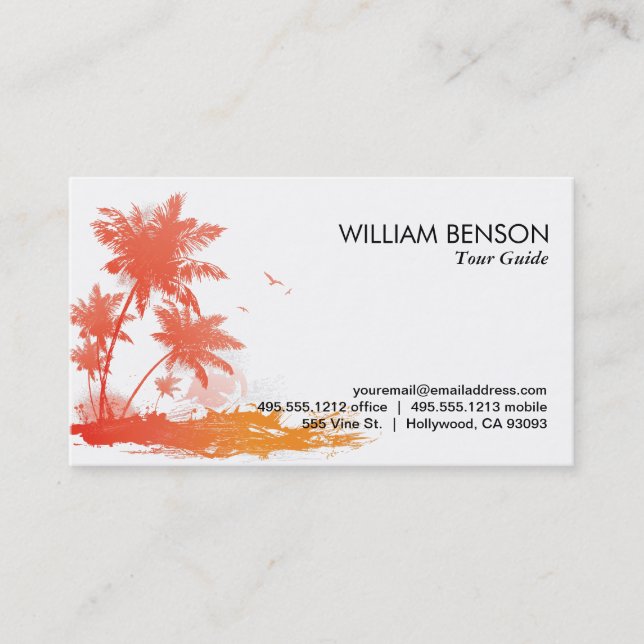 Tarjeta De Visita Palmeras (color) (Anverso)