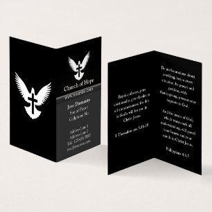 Tarjeta De Visita Palo con cruzado negro vertical plegado