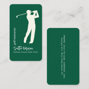 Tarjeta De Visita Palo de Golf del Hombre Elegante Verde