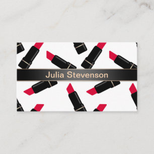 Tarjeta De Visita Palo de labios rojo, retro