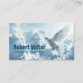 Tarjeta De Visita Paloma blanca en pastor cristiano del cielo azul
