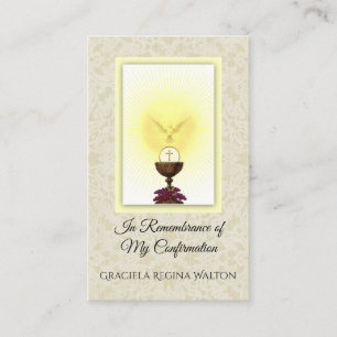 Tarjeta De Visita Paloma del anfitrión de la cáliz del cordón de 