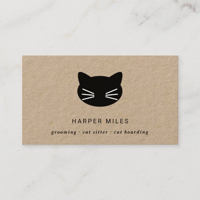 Tarjeta De Visita Palomitas de gatos con logo de gato ruso (Anverso)