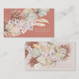 Tarjeta De Visita Pampas Florist Terracotta Coral Desert Premium
