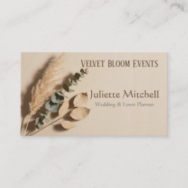 Tarjeta De Visita Pampas Grass Boho Wedding Planner Business Card