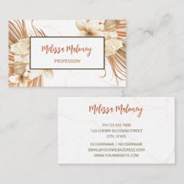 Tarjeta De Visita Pampas Grass Watercolor Boho