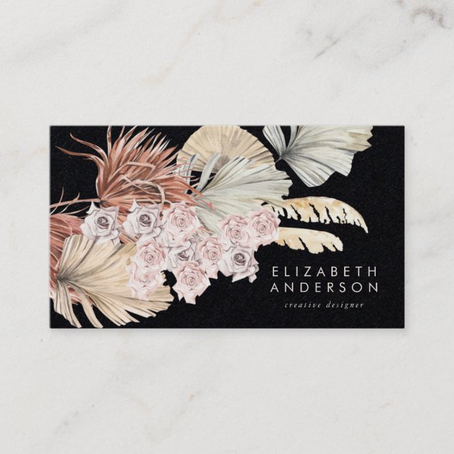 Tarjeta De Visita Pampas Stylist Professional Black Onyx Premium (Anverso)