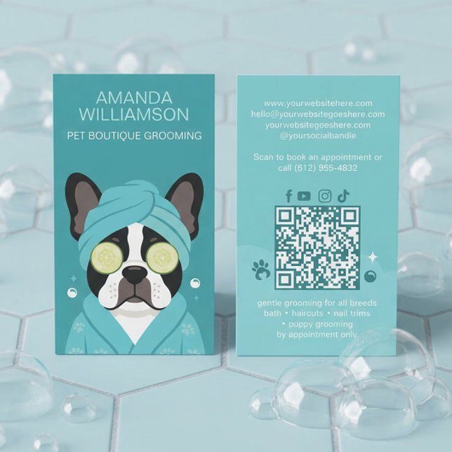 Tarjeta De Visita Pampered Pet Cat Spa Grooming Salon Professional  (Pampered Pet Cat Spa Grooming Salon Professional Business Card)