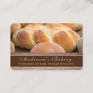 Tarjeta De Visita Pan Al Techo En Madera Diseño Chef Panadería