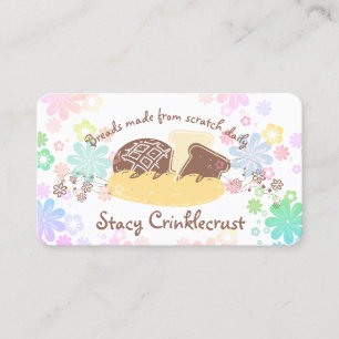 Tarjeta De Visita Pan casero panadería flores tiernas