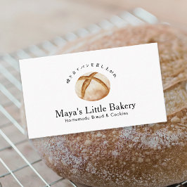 Tarjeta De Visita Pan de masa madre rústico Acuarela Panadería