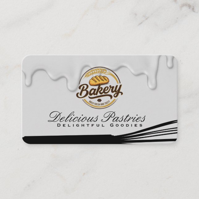 Tarjeta De Visita Pan de panadero | Pasteles | Batidor (Anverso)