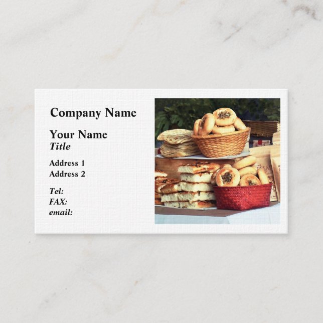 Tarjeta De Visita Pan en el mercado de agricultores (Anverso)