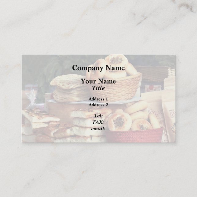 Tarjeta De Visita Pan en el mercado de agricultores (Anverso)