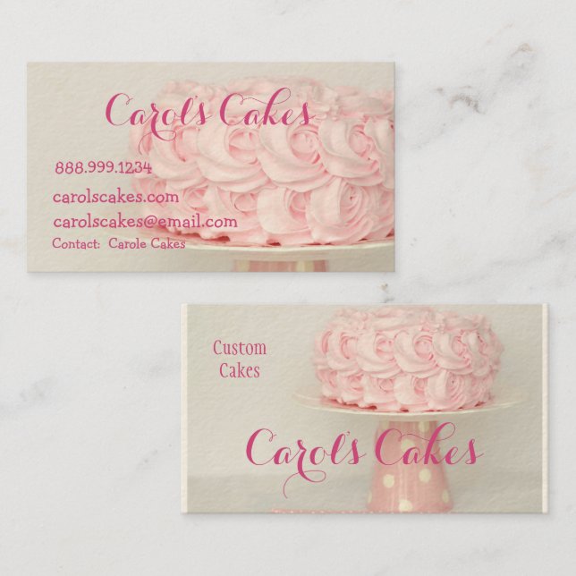 Tarjeta De Visita Panaderas de diseño de pasteles para personalizado (Anverso / Reverso)