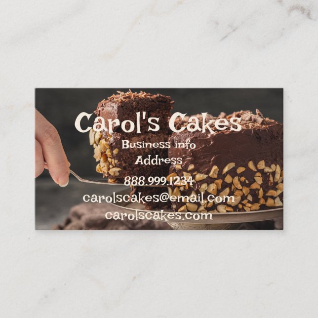 Tarjeta De Visita Panaderas de diseño de pasteles para personalizado (Anverso)