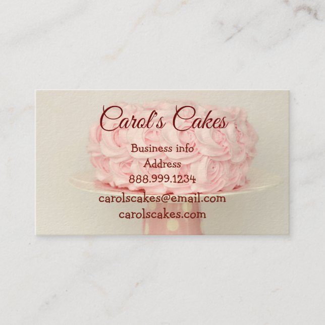 Tarjeta De Visita Panaderas de diseño de pasteles para personalizado (Anverso)