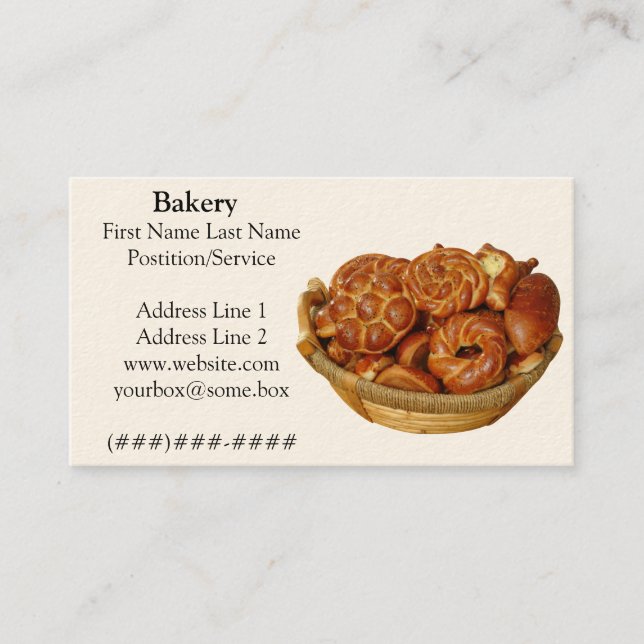 Tarjeta De Visita Panadería (Anverso)