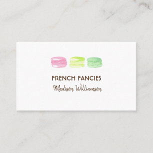 Tarjeta De Visita Panadería Acuarela Macaroon Francés