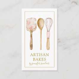 Tarjeta De Visita Panadería acuática Baker Pastry Chef Utensis