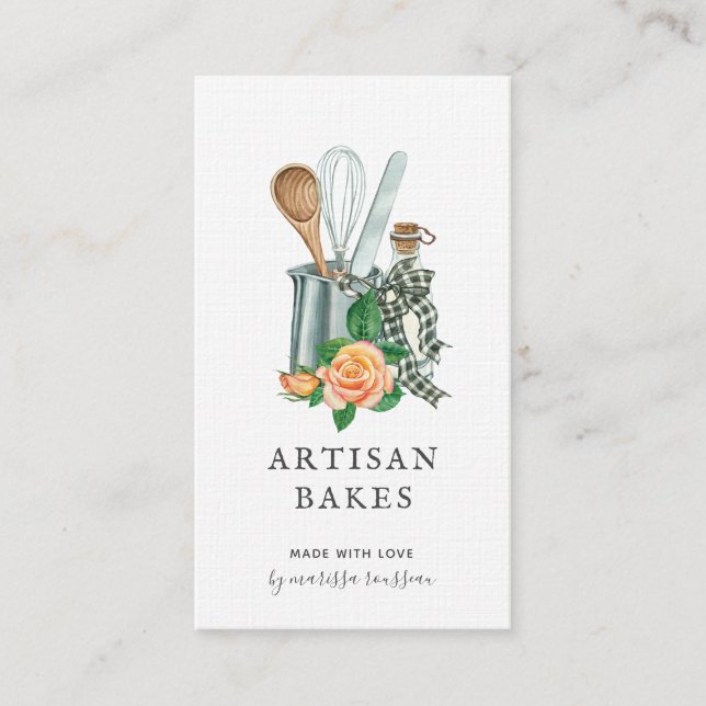 Tarjeta De Visita Panadería acuática para hornear y cocinar Utensil (Anverso)