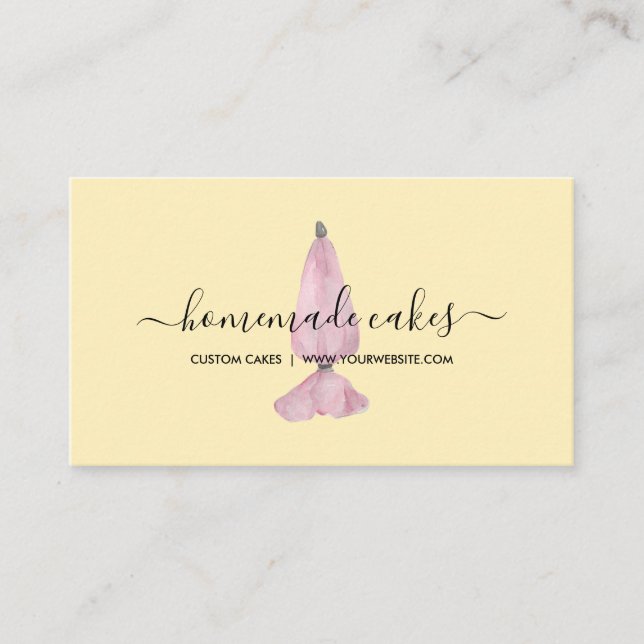 Tarjeta De Visita Panadería Amarillo Limón (Anverso)