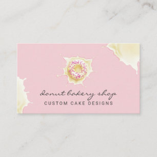 Tarjeta De Visita Panadería Amarillo Rosa Pastelería Crema Dulce
