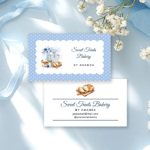 Tarjeta De Visita Panadería Artesanal Blue Mixer Casera