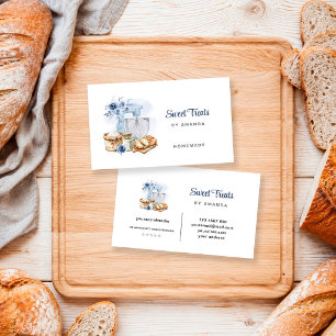 Tarjeta De Visita Panadería Artesanal Blue Mixer Casera