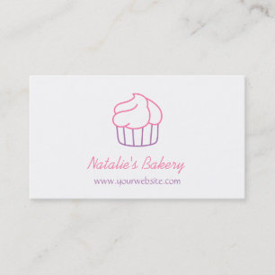 Tarjeta De Visita Panadería Artesanal de Cupcake Simple Doodle