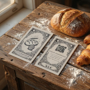 Tarjeta De Visita Panadería Artesanal Mística Vintage