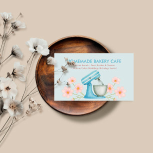 Tarjeta De Visita Panadería Azul Cafe Pastelero Comida
