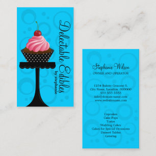 Tarjeta De Visita panadería azul caprichosa de la magdalena