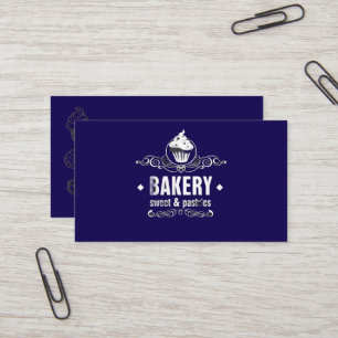 Tarjeta De Visita Panadería Azul Oscuro 