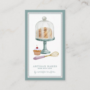 Tarjeta De Visita Panadería Baker Pastry Chef Watercolor Baked Gots