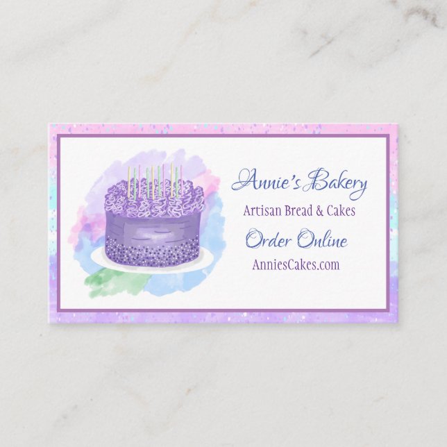 Tarjeta De Visita Panadería | Baking de tarta de cumpleaños (Anverso)