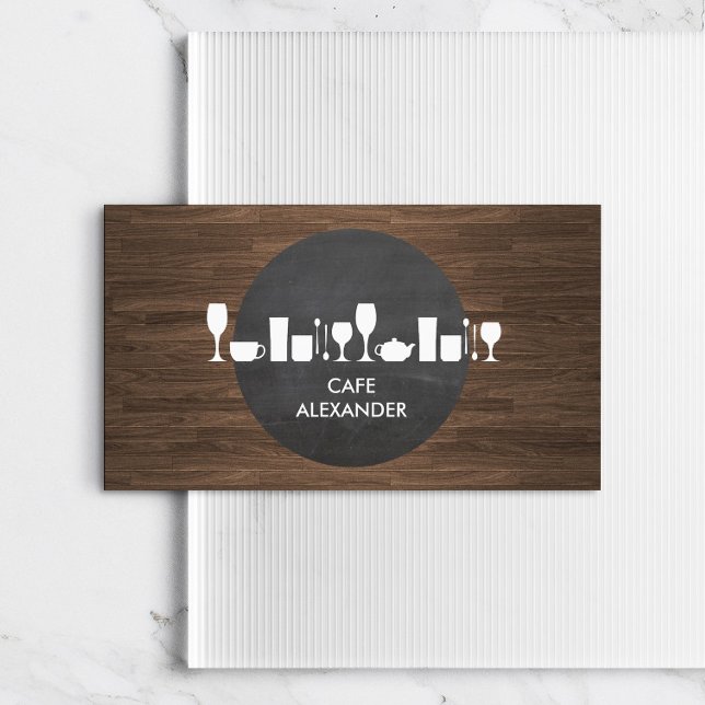 Tarjeta De Visita Panadería, bar, ambiente de café con fondo rústico (Subido por el creador)