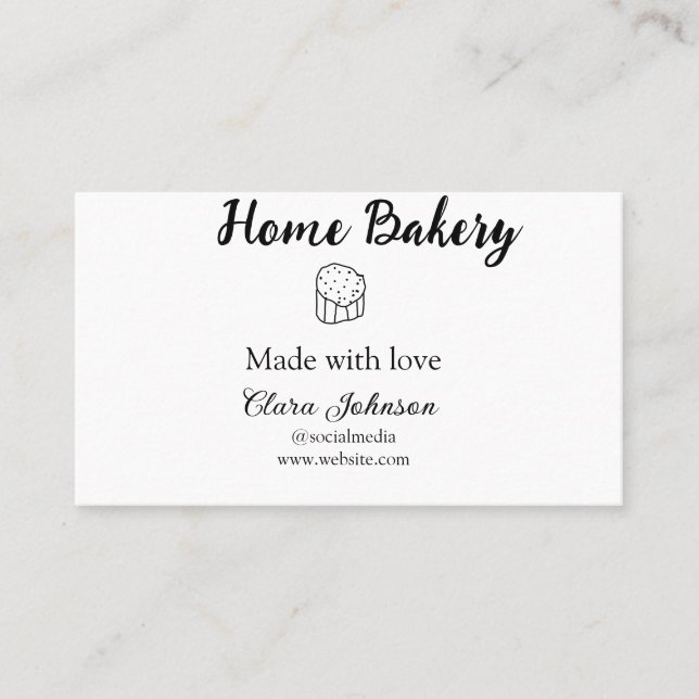 Tarjeta De Visita Panadería casera añada tu nombre de texto personal (Anverso)